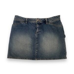 Old Navy Vintage 90s Y2K Denim Mini Skirt Carpenter Utility Style Jean Cotton